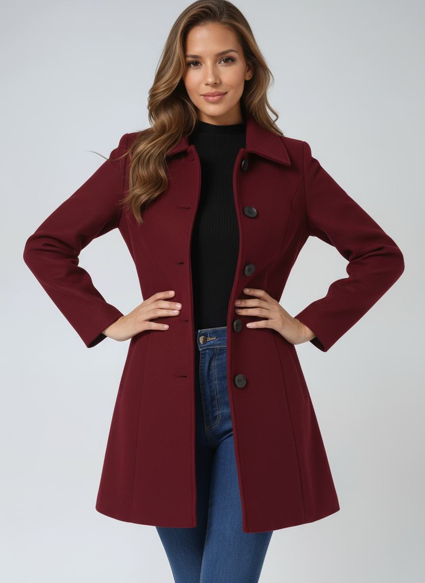 Maeve – Classic Single-Breasted Winter Trench Coat