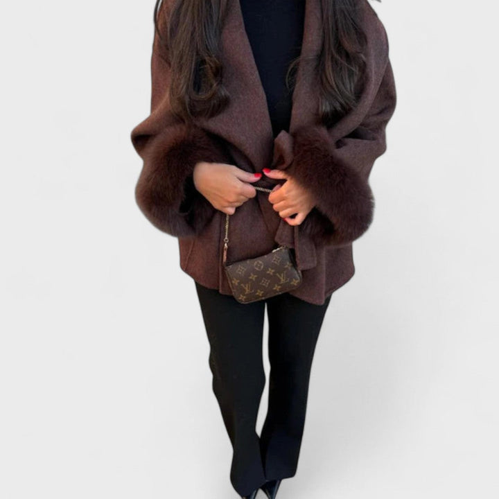 Thea – Wool Coat Featuring Faux Fur Accents