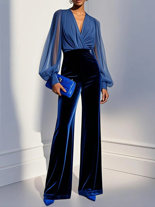 Megan – Chic Blue Mesh Jumpsuit
