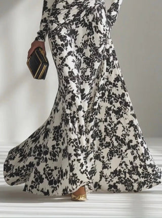 Elara – Monochrome Wrap Dress