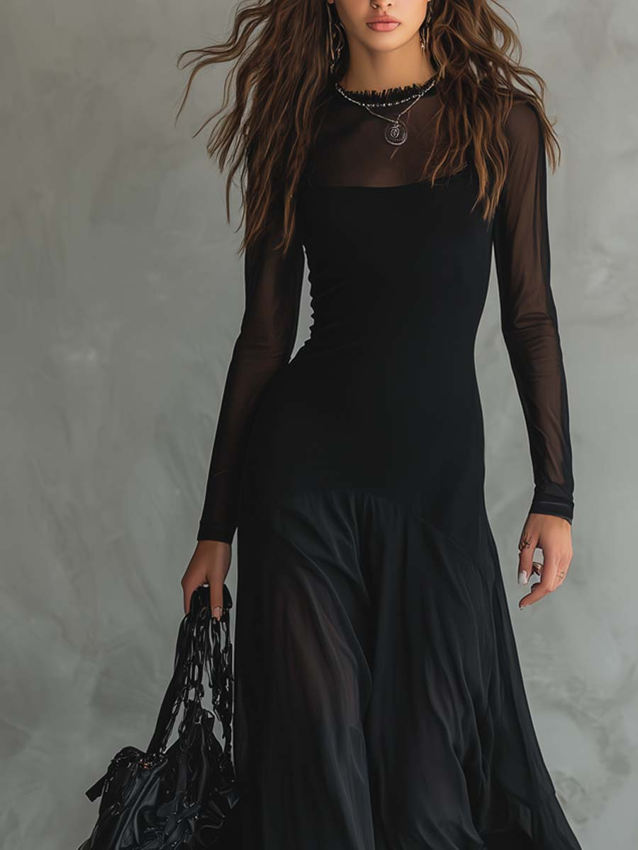 Quilla - Flowing Maxi Tulle Dress with Relaxed Fit