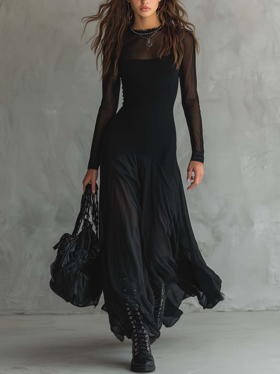 Quilla - Flowing Maxi Tulle Dress with Relaxed Fit