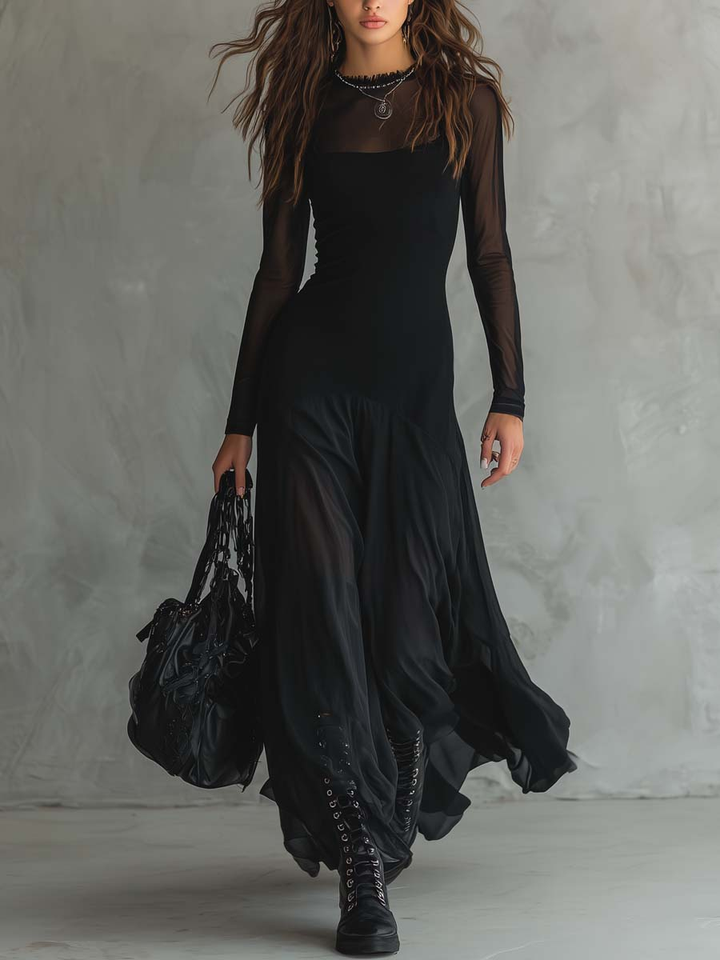 Quilla - Flowing Maxi Tulle Dress with Relaxed Fit