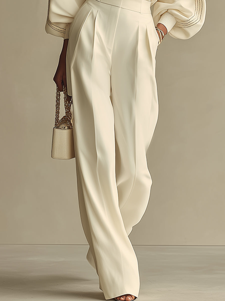 Ivory Ribbed Knit Set by Livia
