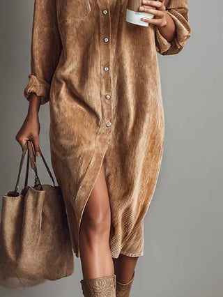 Scarlett – Classic Soft Corduroy Dress with Enduring Elegance
