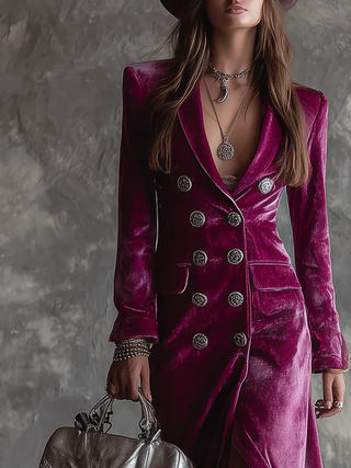 Cosima – Maxi Dress with Velvet Blazer Style