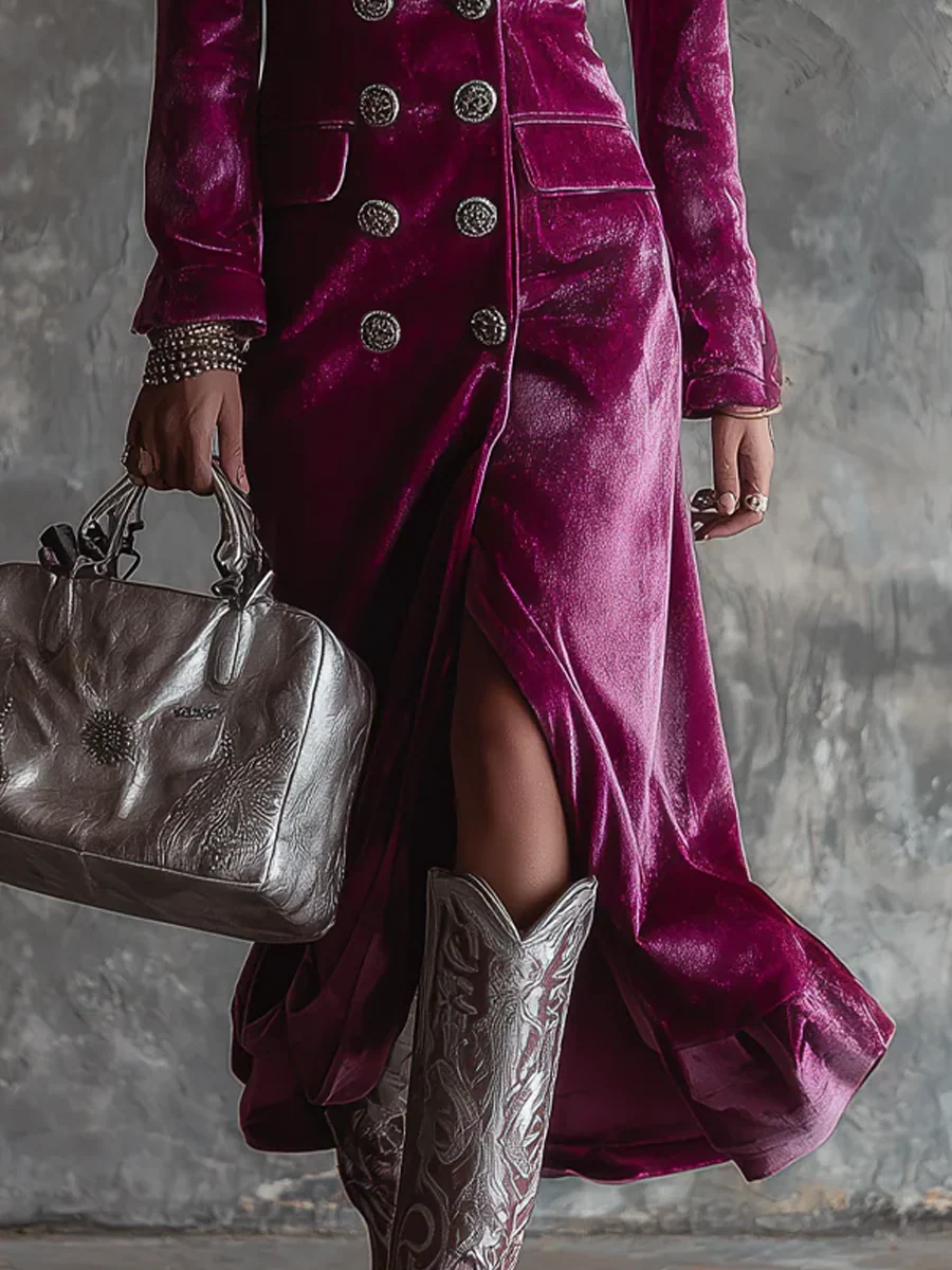 Cosima – Maxi Dress with Velvet Blazer Style