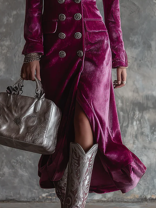 Cosima – Maxi Dress with Velvet Blazer Style