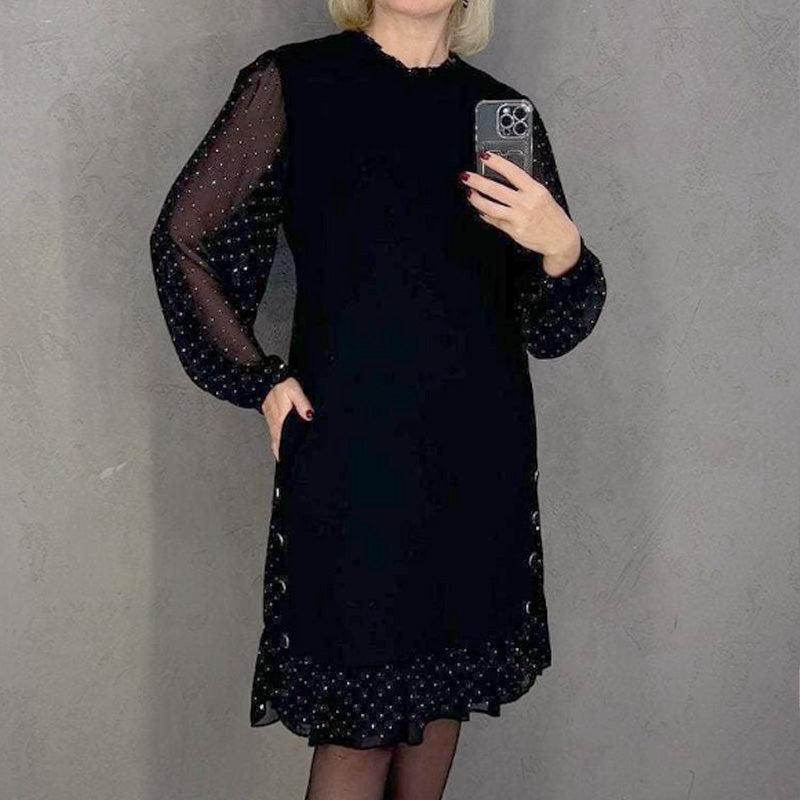 Freya – Crew Neck Dress with Crystal Embellishments