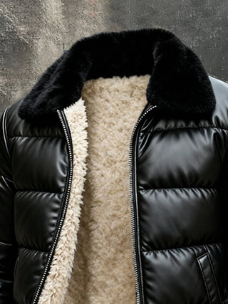 Harrison - Faux Leather Quilted Jacket