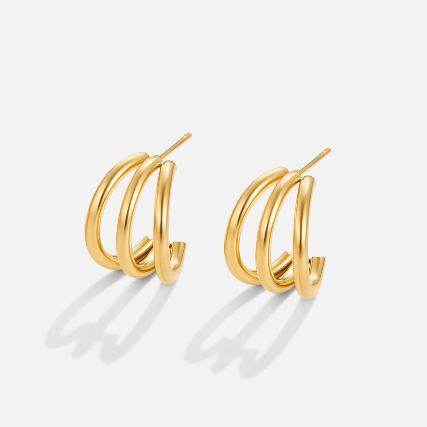 Triple Gold Hoop Earrings