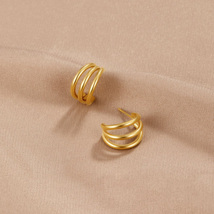 Triple Gold Hoop Earrings