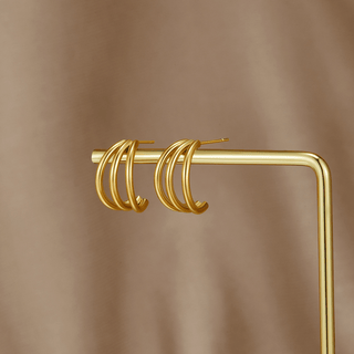 Triple Gold Hoop Earrings