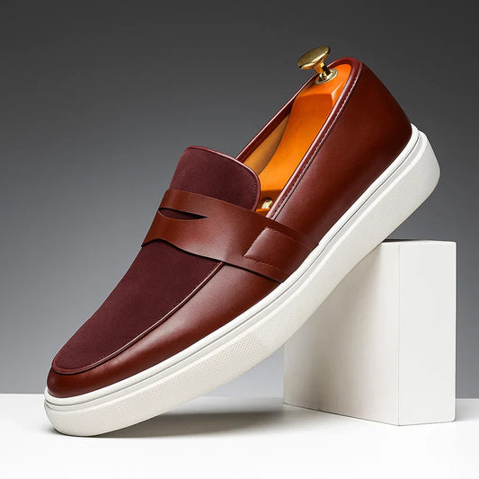 Lewis – Suede and Leather Slip-On Loafers