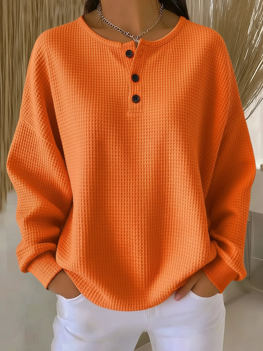 Mary – Relaxed Waffle Knit Pullover
