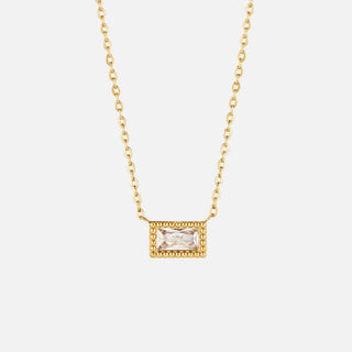 Baguette Birthstone Necklace