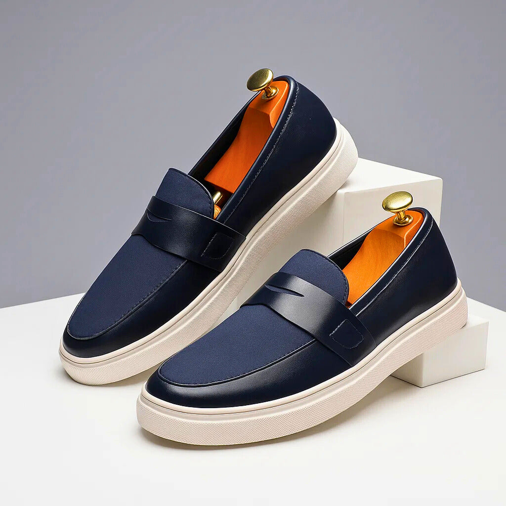 Lewis – Suede and Leather Slip-On Loafers