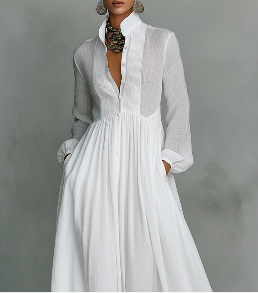 Elisse - Oversized Minimalist Cotton and Linen Dress