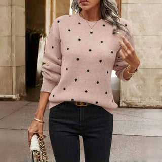 Niva - Knitted Sweater with Polka Dot Design