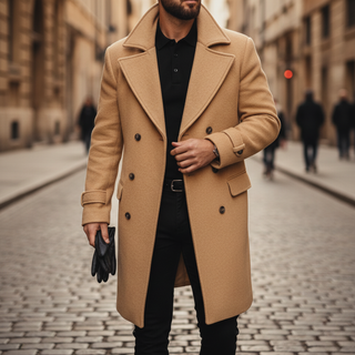Monty - Men's Double-Breasted Wool Blend Overcoat