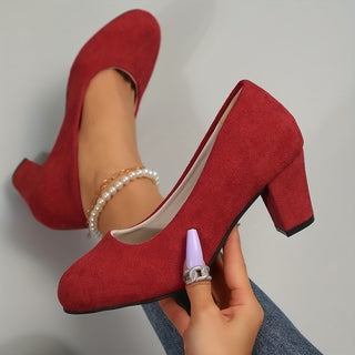 Noelle – Wide Toe Suede Pumps for Ultimate Comfort