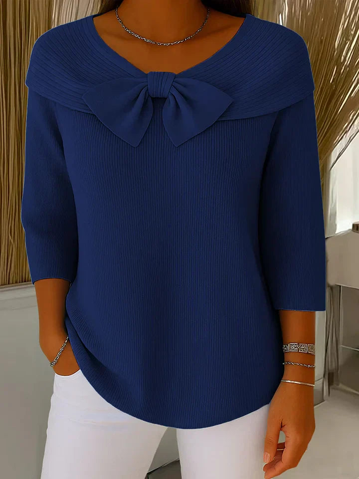 Amber – Bow-Detail Cotton-Blend Sweater