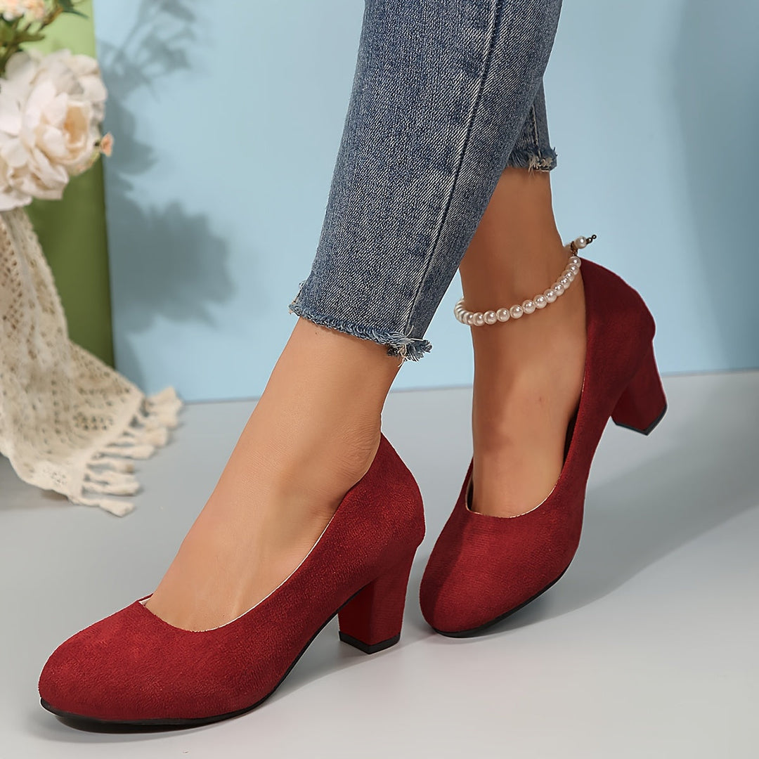 Noelle – Wide Toe Suede Pumps for Ultimate Comfort