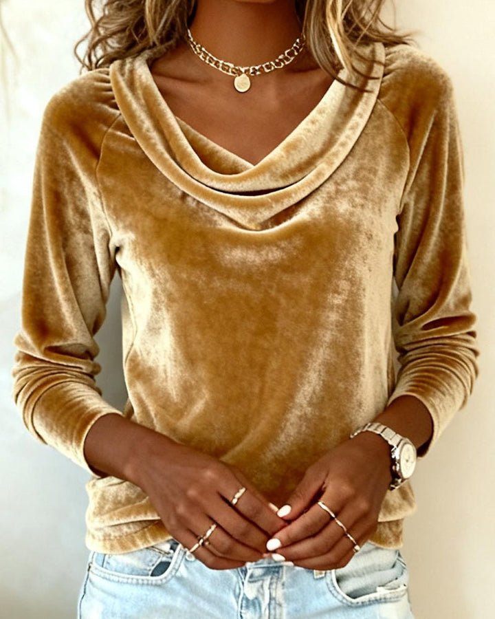 Penelope – Velvet Long Sleeve Blouse