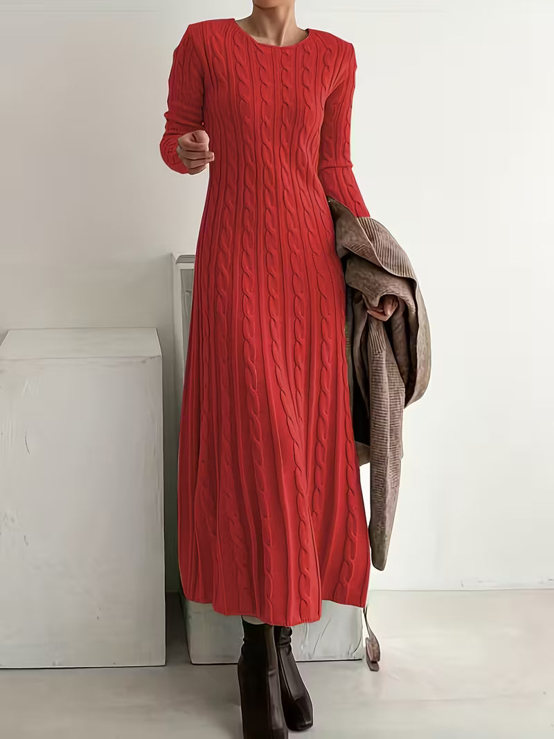 Jemima - Chic Long Cable Knit Dress