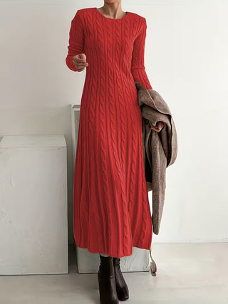 Jemima - Chic Long Cable Knit Dress