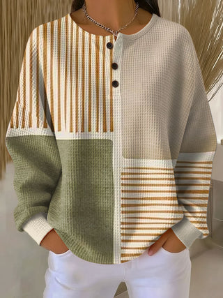 Abigail - Two-Tone Waffle Knit Top