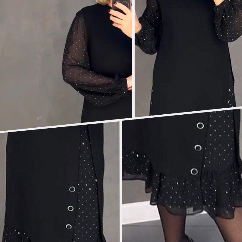 Freya – Crew Neck Dress with Crystal Embellishments