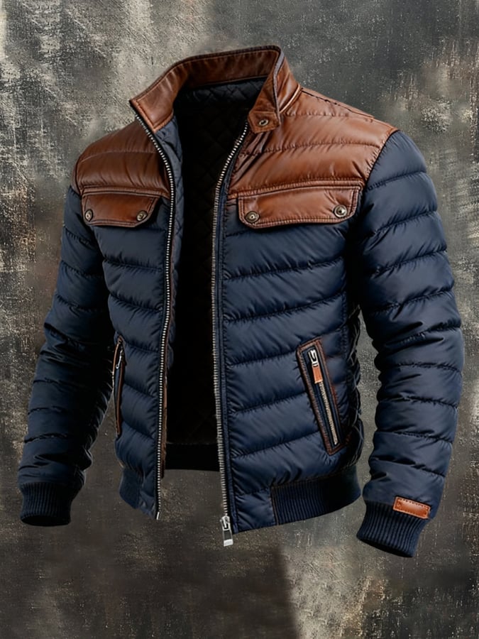 Kieran - Quilted Jacket Featuring Leather Accents
