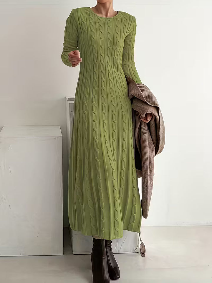 Jemima - Chic Long Cable Knit Dress