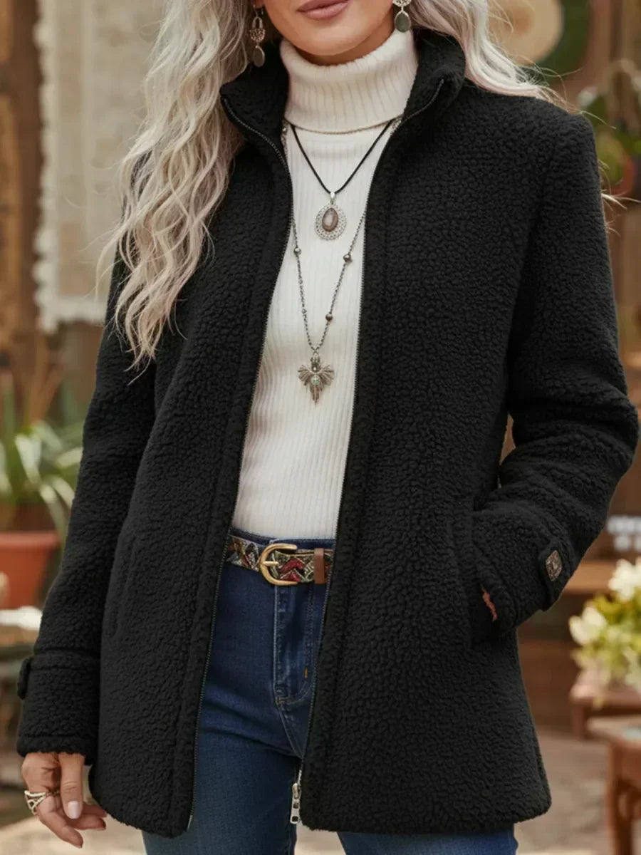 Devina – Full-Zip Jacket with Lambswool Texture