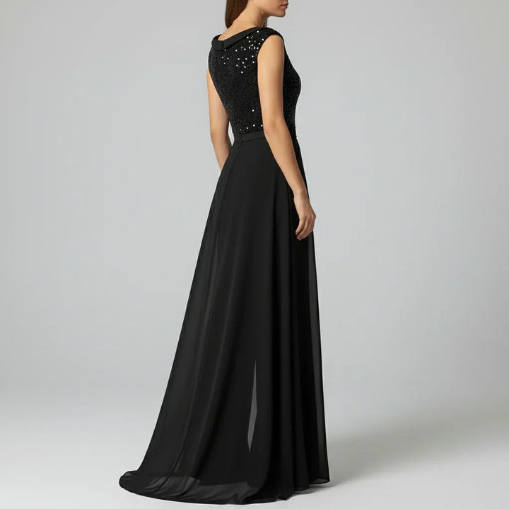 Fallon - Textured Tulle Evening Jumpsuit" can be rewritten as "Fallon - Elegant Textured Tulle Evening Jumpsuit.