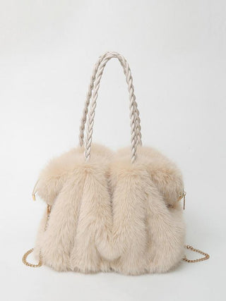 Versatile Plush Velvet Shoulder Tote Bag