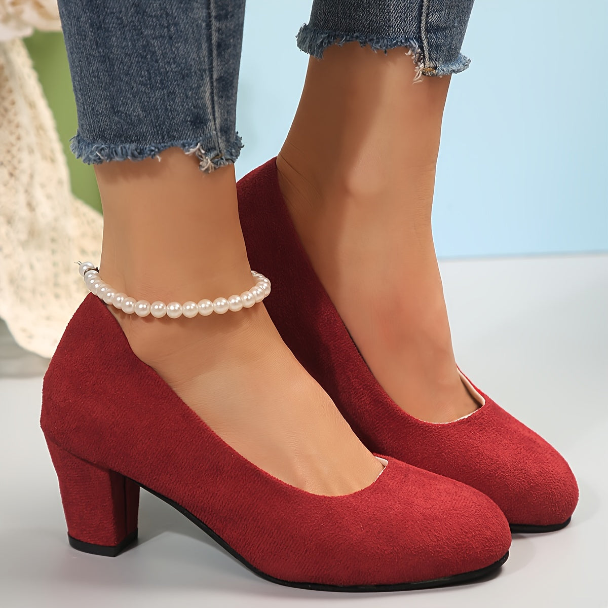 Noelle – Wide Toe Suede Pumps for Ultimate Comfort