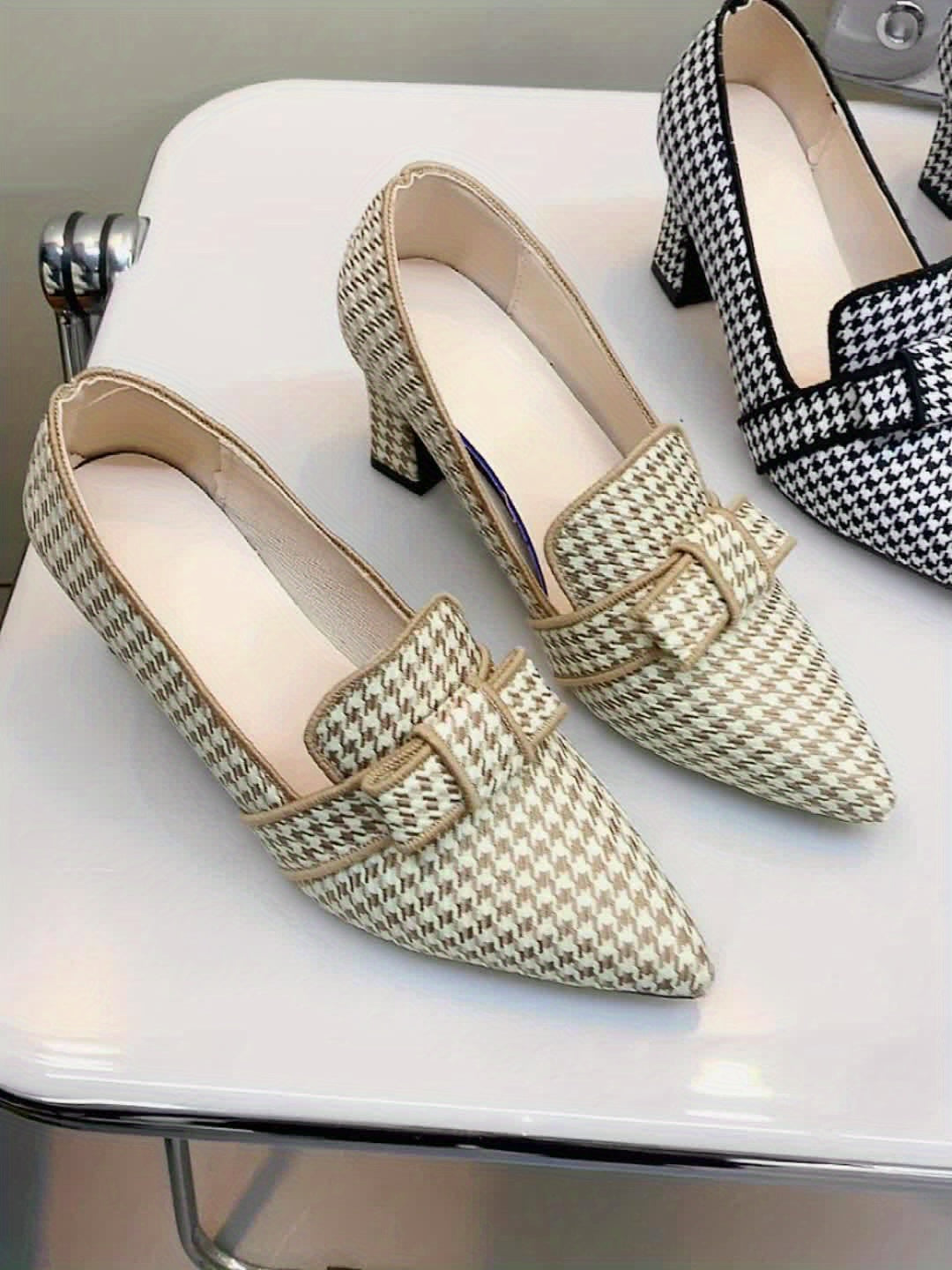 Leontine – Houndstooth Print Heeled Pumps