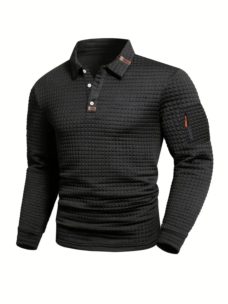 Gabriel – Breathable Warm Fabric Textured Polo Shirt
