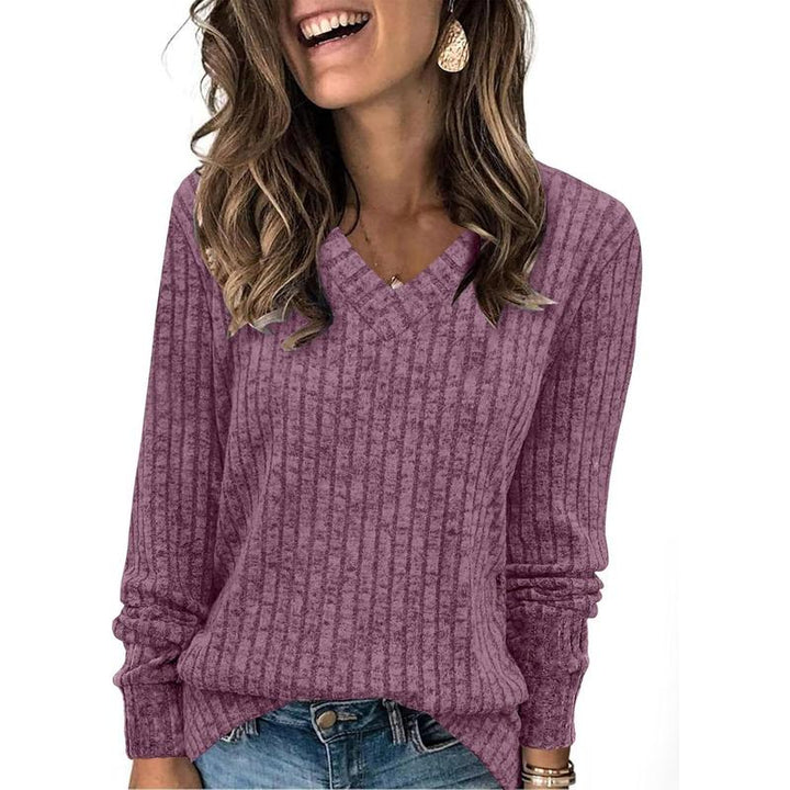 Barbara - Oversized Knit Sweater with V-Neck