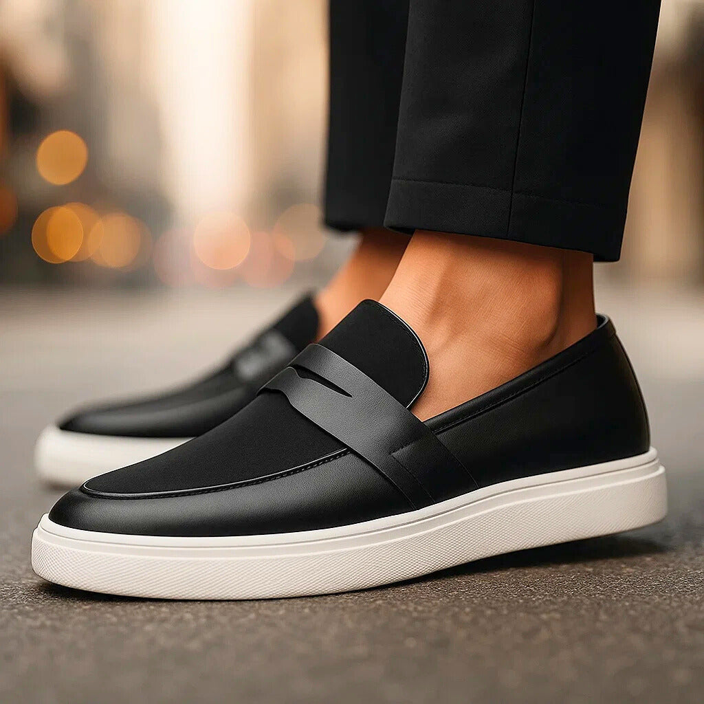 Lewis – Suede and Leather Slip-On Loafers