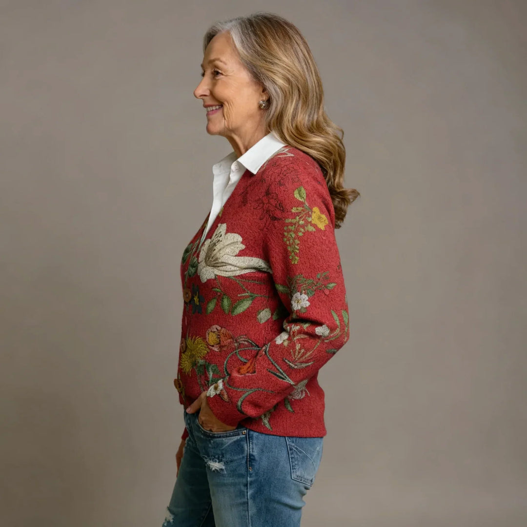 Ellery – Retro Floral Knit Cardigan