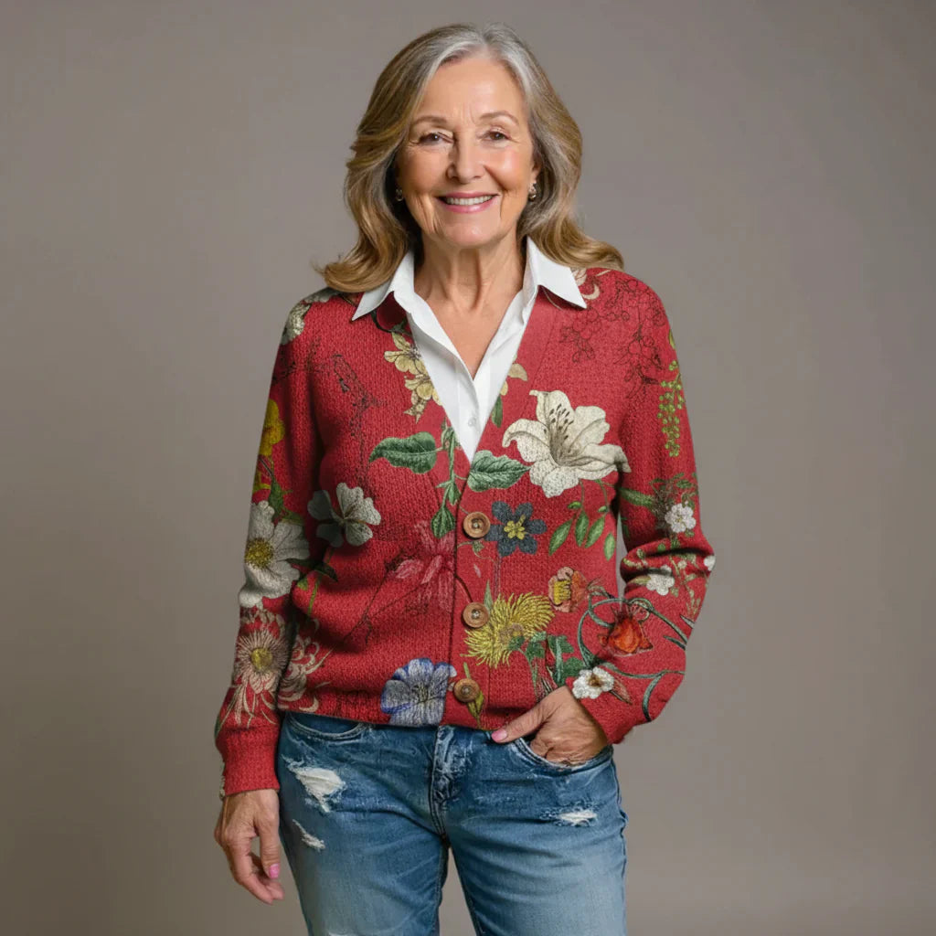 Ellery – Retro Floral Knit Cardigan