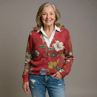 Ellery – Retro Floral Knit Cardigan