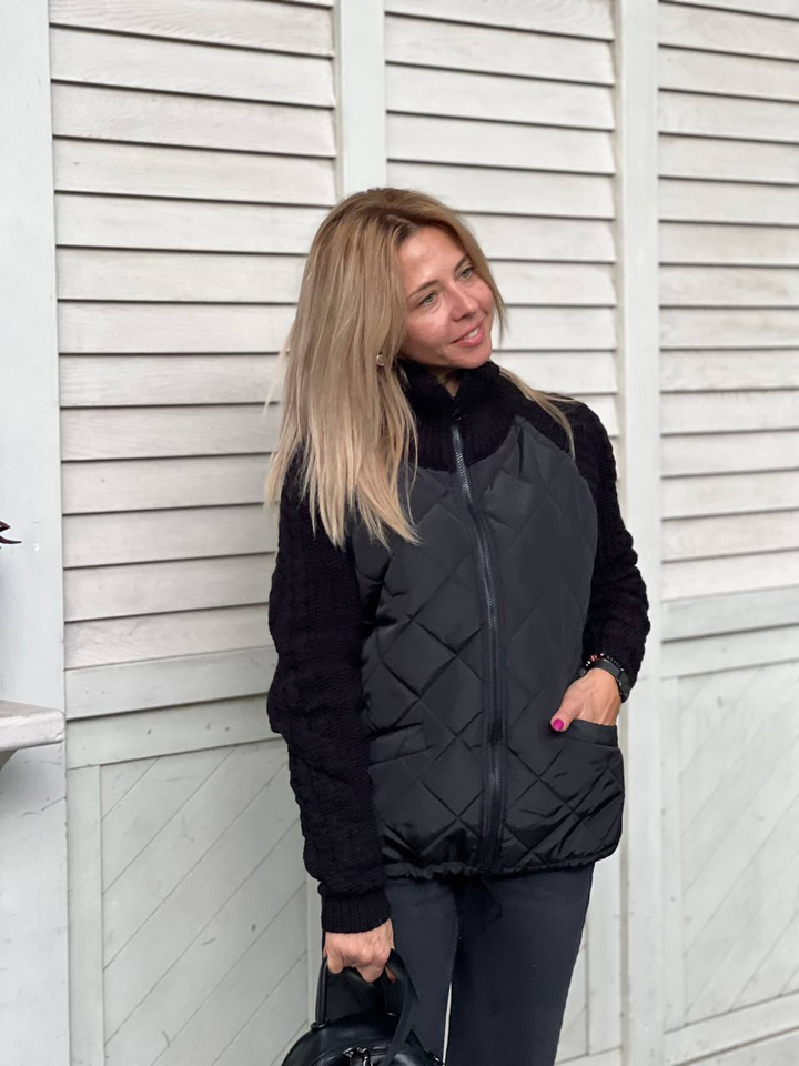 Hallie – Cozy Confidence Patchwork Knit Jacket
