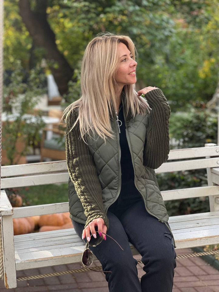 Hallie – Cozy Confidence Patchwork Knit Jacket