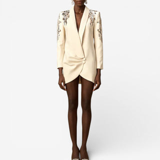 Whitley - Chic Embroidered Blazer Dress