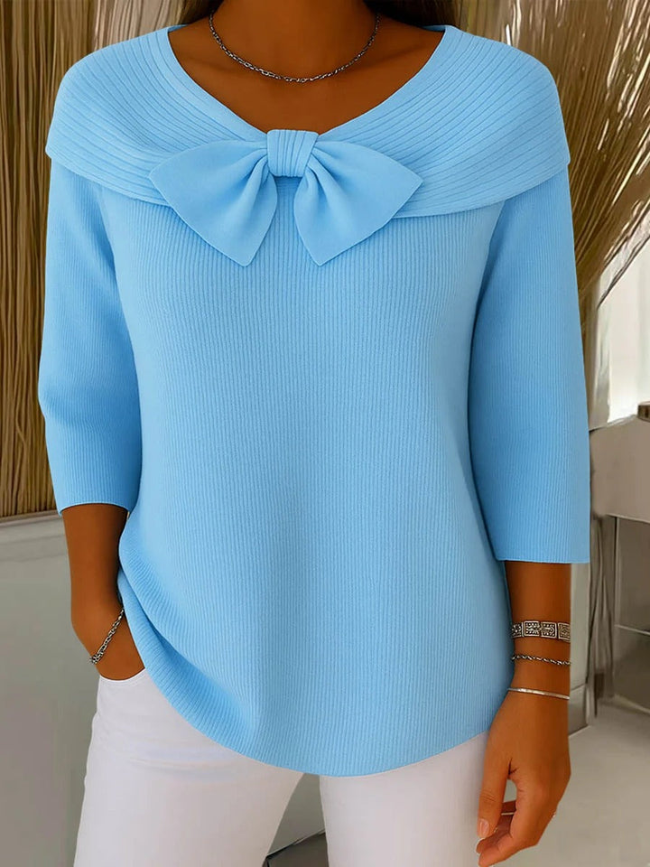 Amber – Bow-Detail Cotton-Blend Sweater