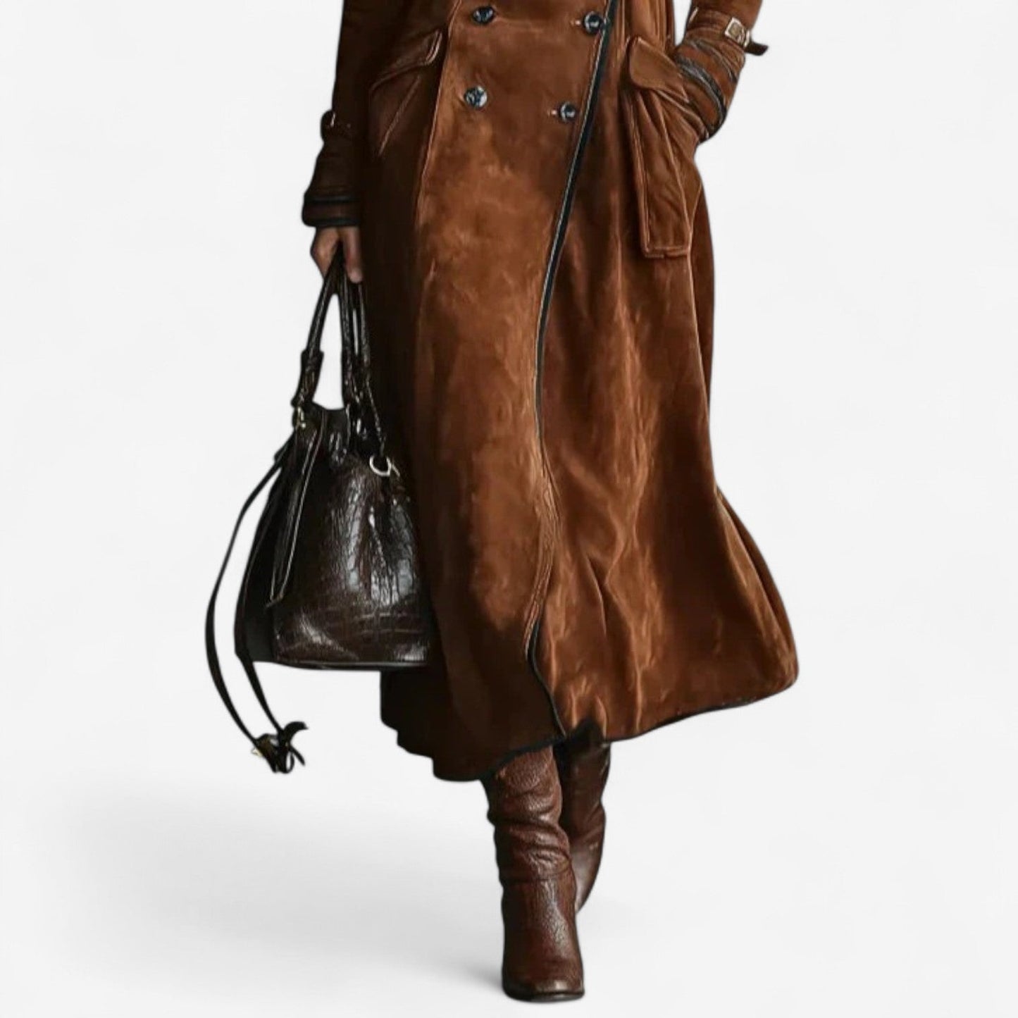 Loretta - Luxurious Suede Trench Coat